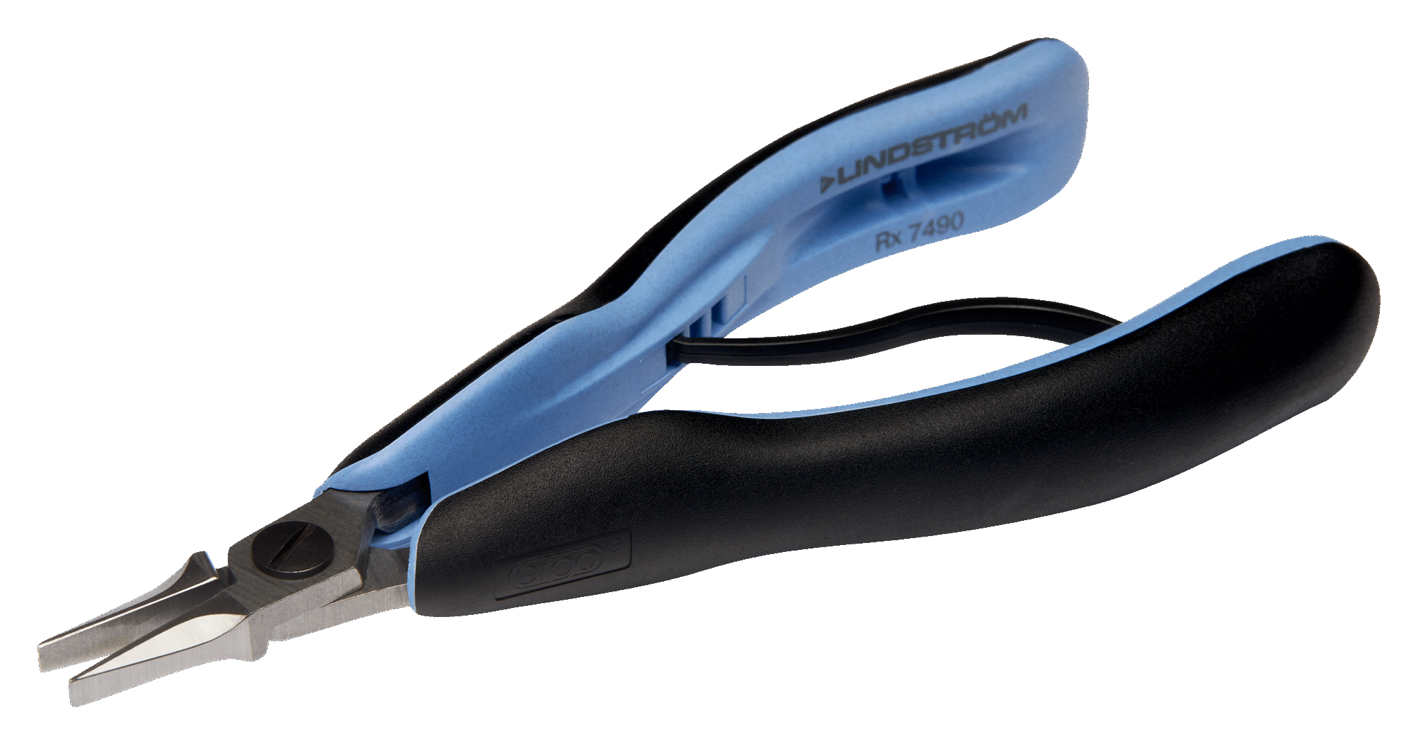 LINDSTROM ERGO™ Precision Flat Nose Pliers with Dual-Component Synthetic Handle, RX 7490