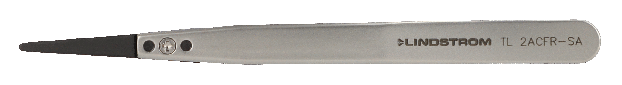 Lindstrom Carbon Fibre Plastic Replaceable Tip ESD Safe Tweezers Style 2ACFR with Very Fine and Round Flat Tips 130 mm