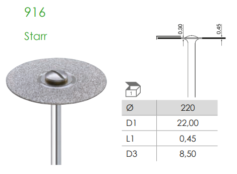 BUSCH Fig.916/220 Diamond Discs Medium Grit 1's