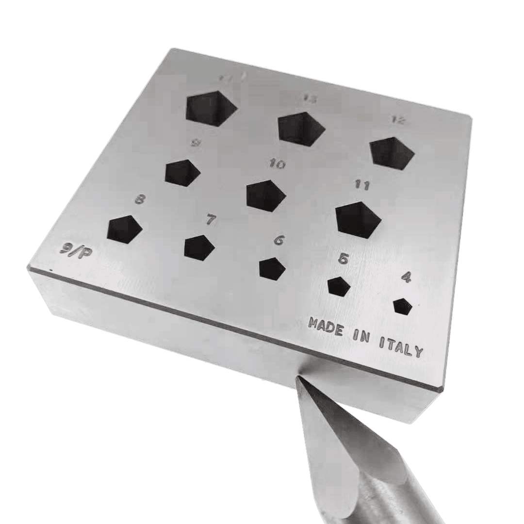 Bezel Forming Block 9/P, Pentagon, 4-14mm ,17°, 11holes - Wing Wo Hong Industrial Products Ltd.