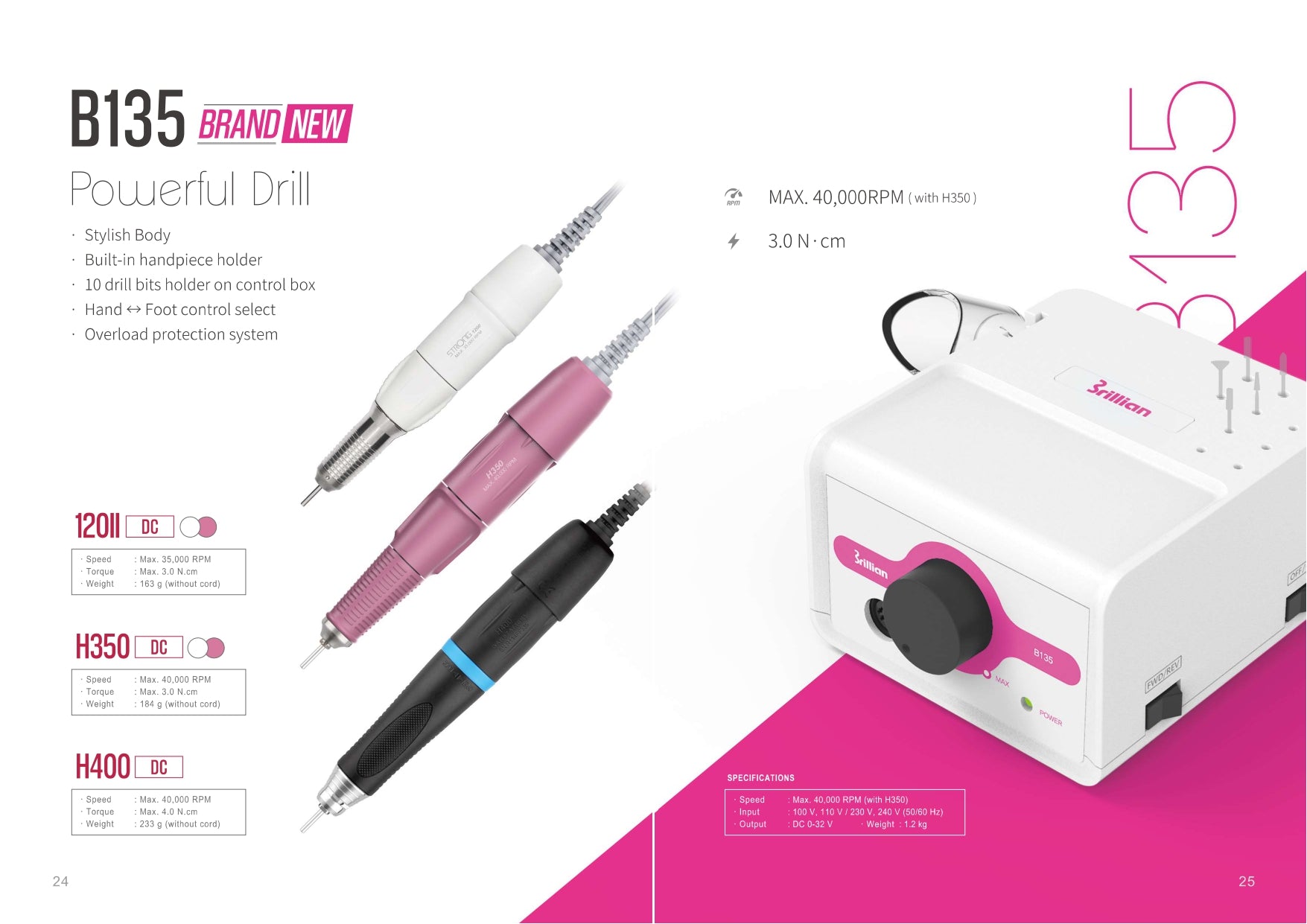 Saeshin Micromotor Brillian - B135 (with H350 / H400 Handpiece) - Wing Wo Hong Industrial Products Ltd.