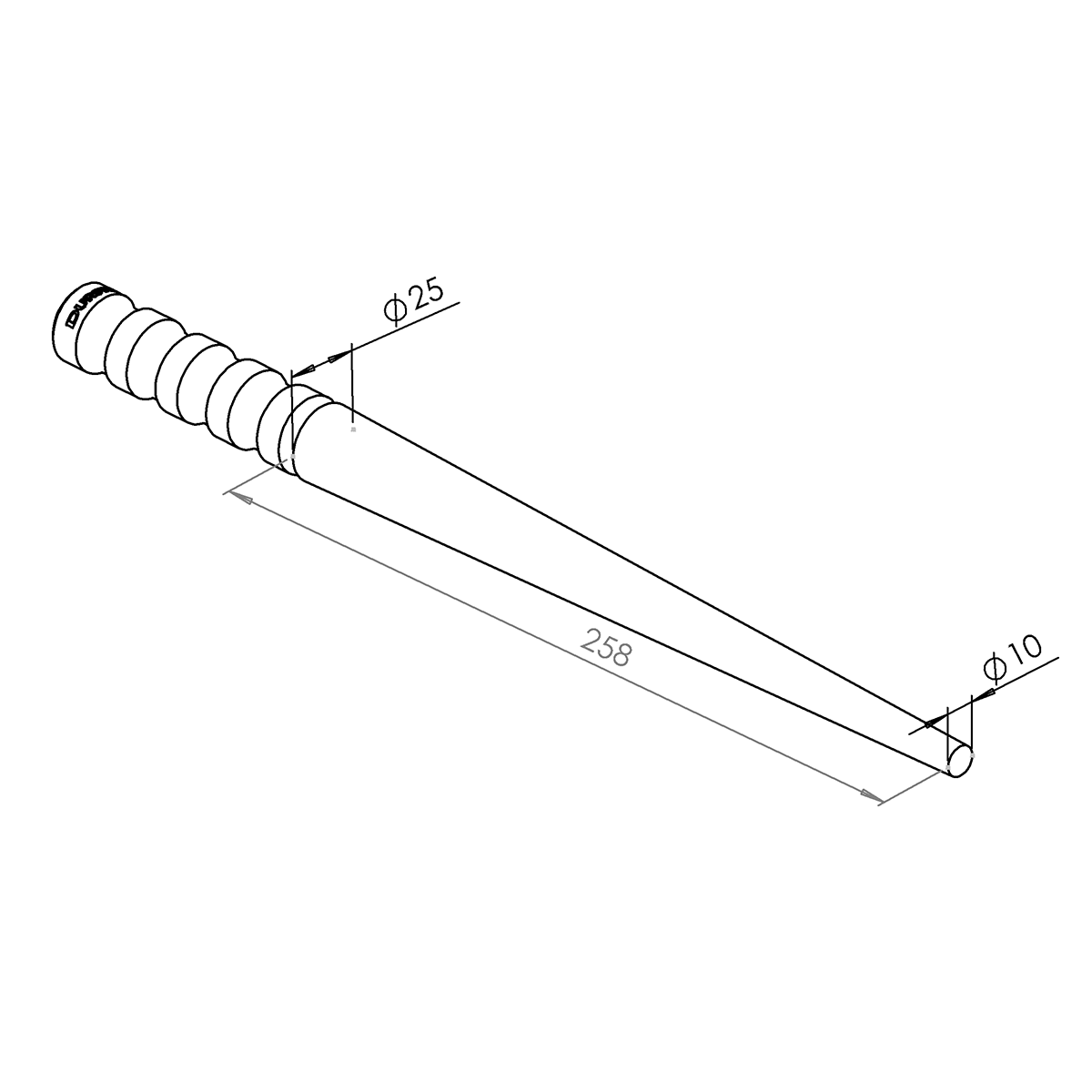 Durston Round Plain Triblet, Hardened Steel, 365mm/14.25″, 10-25mm Diameter