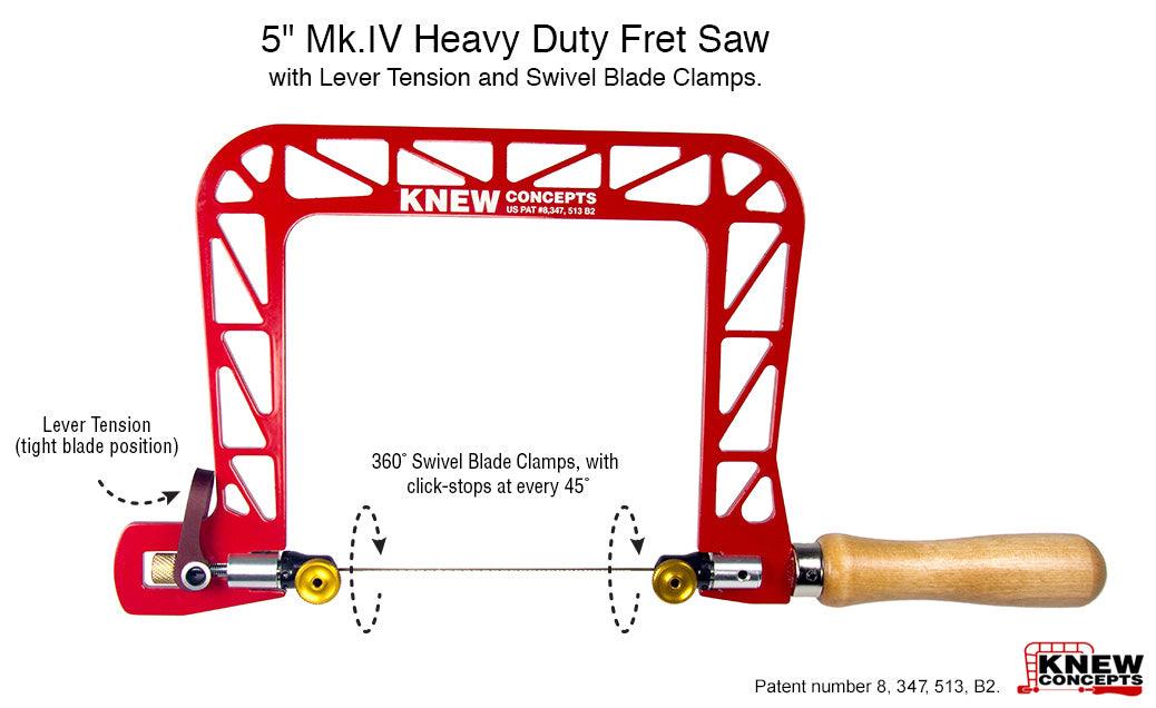 Knew Concepts 5" Mk.IV Heavy Duty Fret Saw with Lever Tension and Swivel Blade Clamps - Wing Wo Hong Industrial Products Ltd.