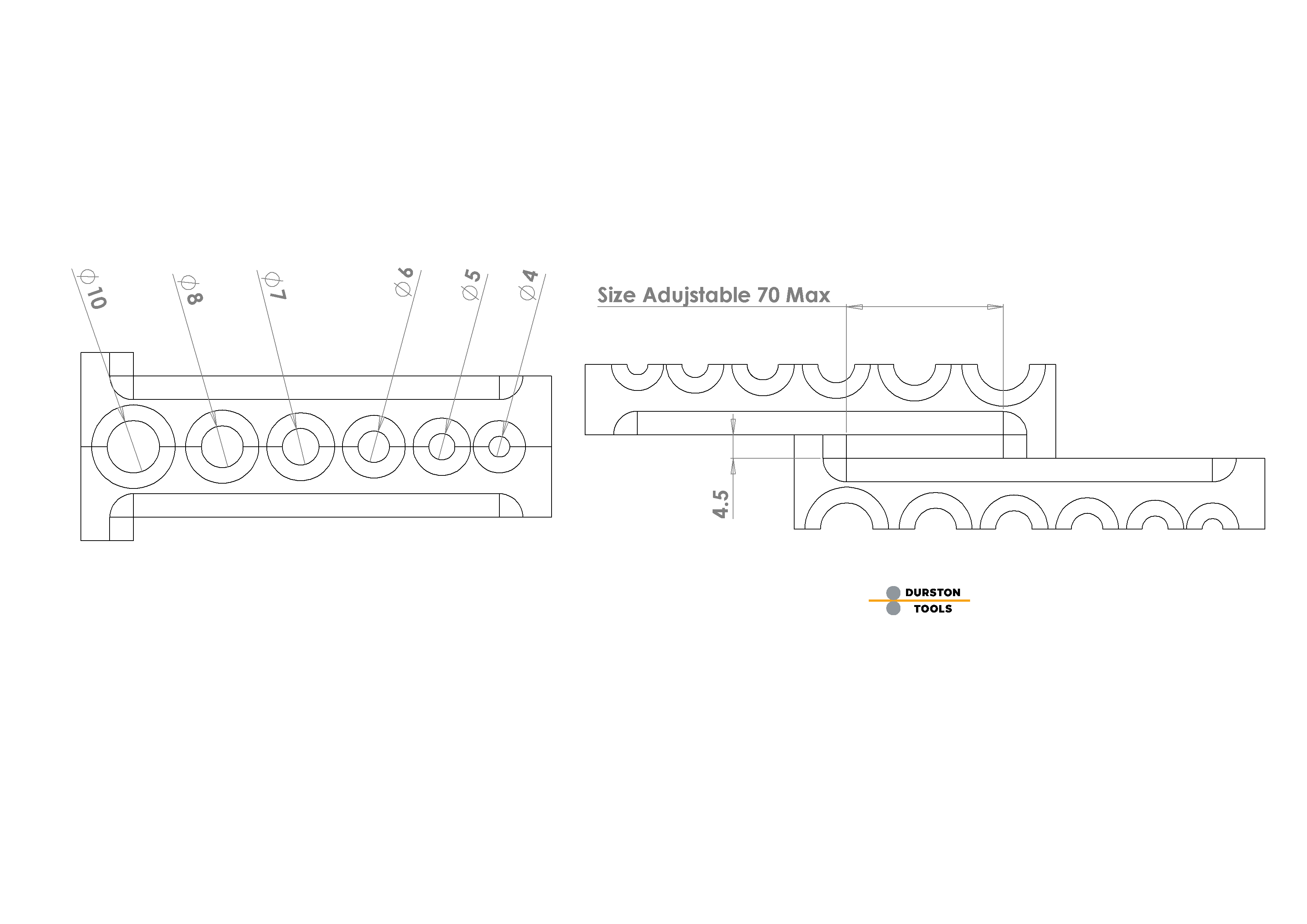Durston Multi Shape Adjustable Ingot Mould, 6 hole 80 high - Wing Wo Hong Industrial Products Ltd.