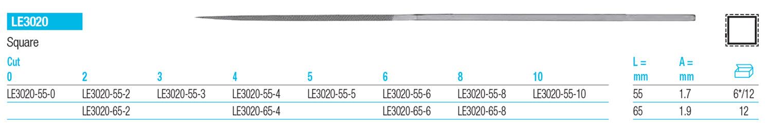 GLARDON VALLORBE Square Files LE3020 - Wing Wo Hong Industrial Products Ltd.