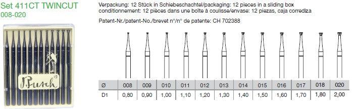BUSCH Fig.411CT set Twincut Bur 008-020 - Wing Wo Hong Industrial Products Ltd.