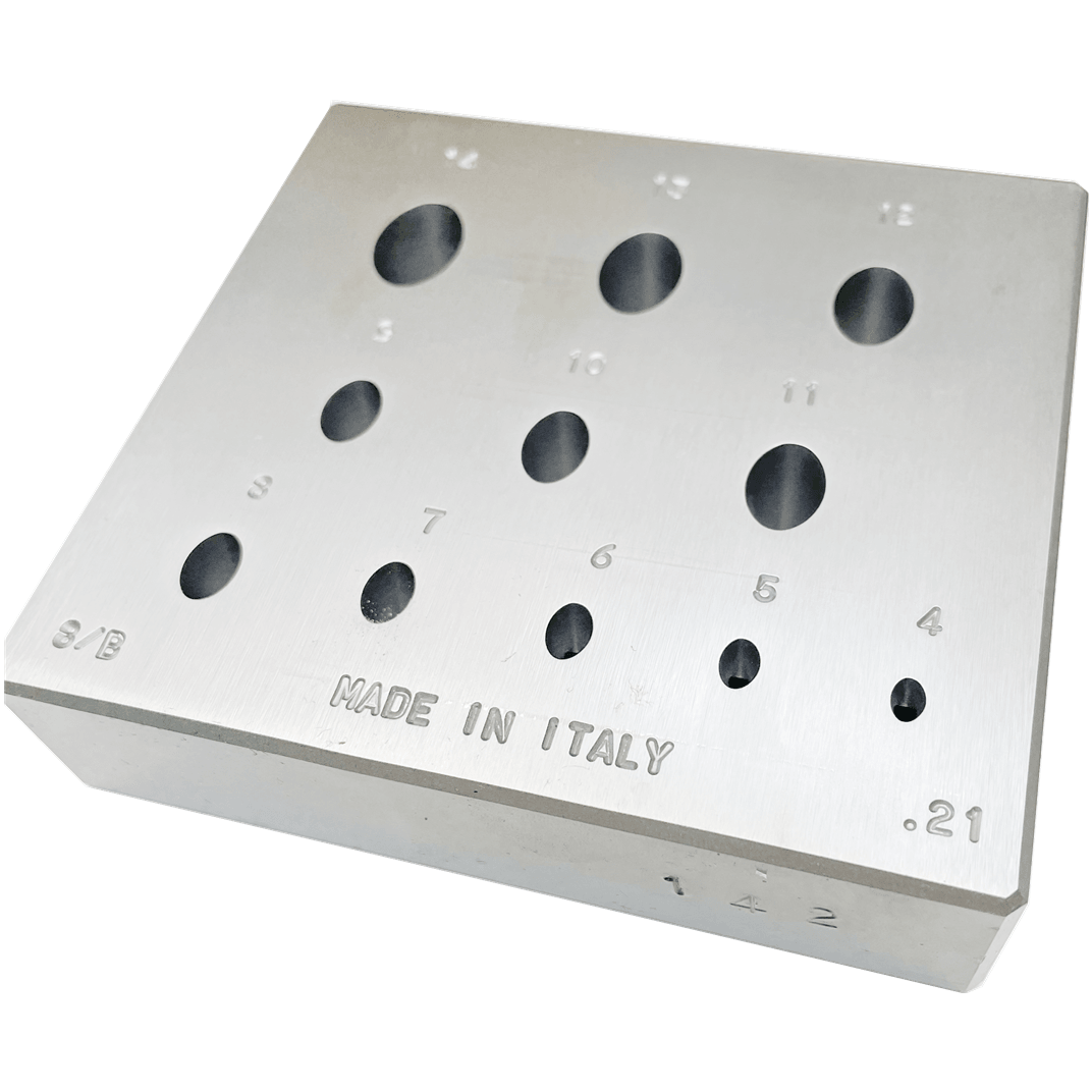 Bezel Forming Block 8/B, Oval, 4mm x 2.4mm-4mm x 8.4mm, 60 Ratio ,17°, 11holes - Wing Wo Hong Industrial Products Ltd.