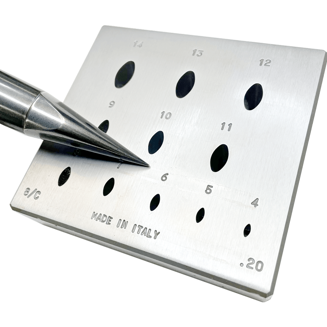 Bezel Forming Block 8/C, Oval(Small Narrow), 4mm x 2.4mm-4mm x 8.4mm, 60 Ratio ,17°, 11holes - Wing Wo Hong Industrial Products Ltd.