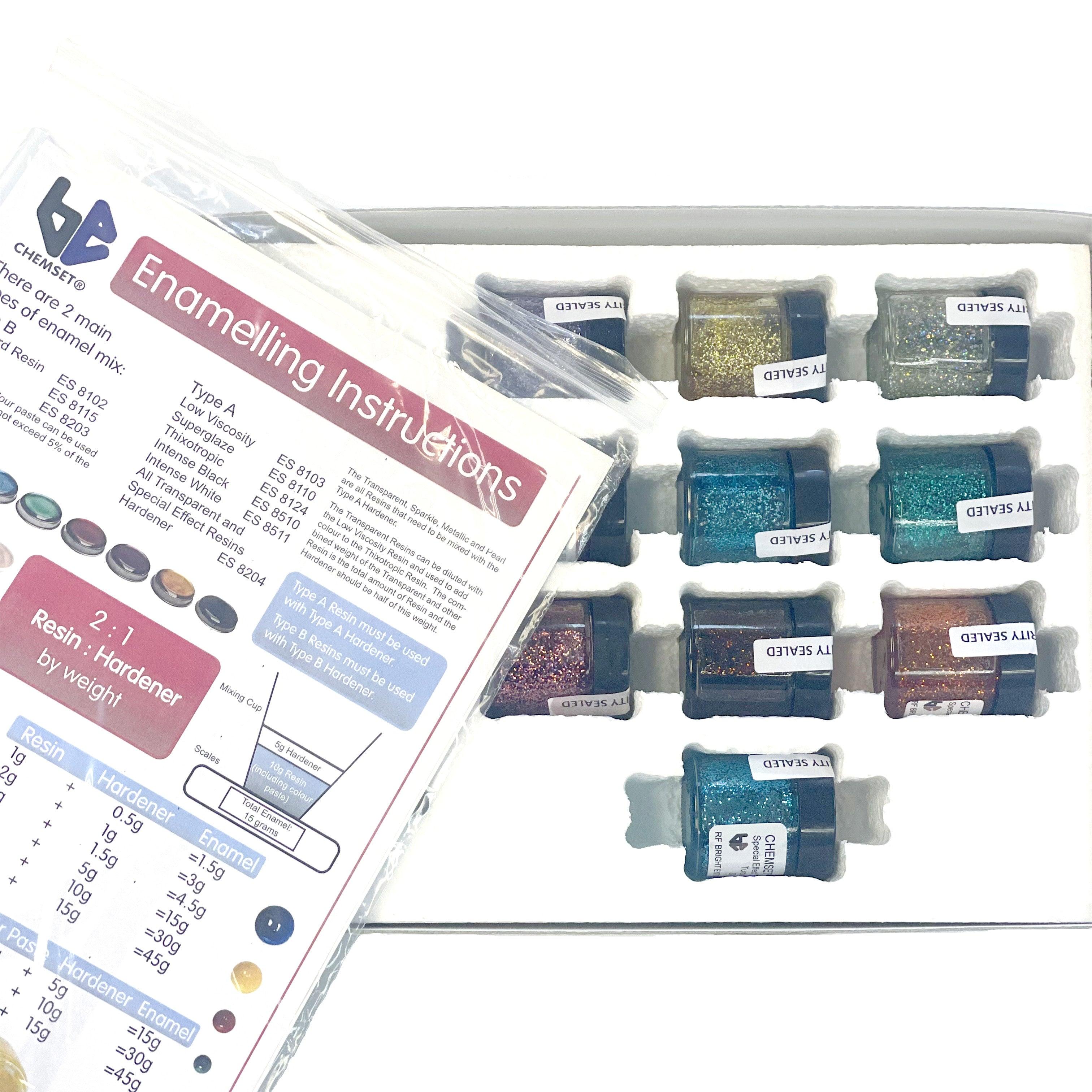CHEMSET Epoxy Enamelling Starter Pack XX - Special Effects Sparkle Resins Kit - Wing Wo Hong Industrial Products Ltd.