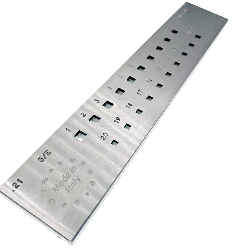 Italy Steel Square Drawplate,  3-5 MM - 5/E