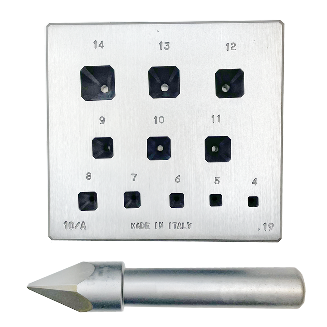 边框成型块 10/A，方形（切角），4-14 毫米，17°，11 孔