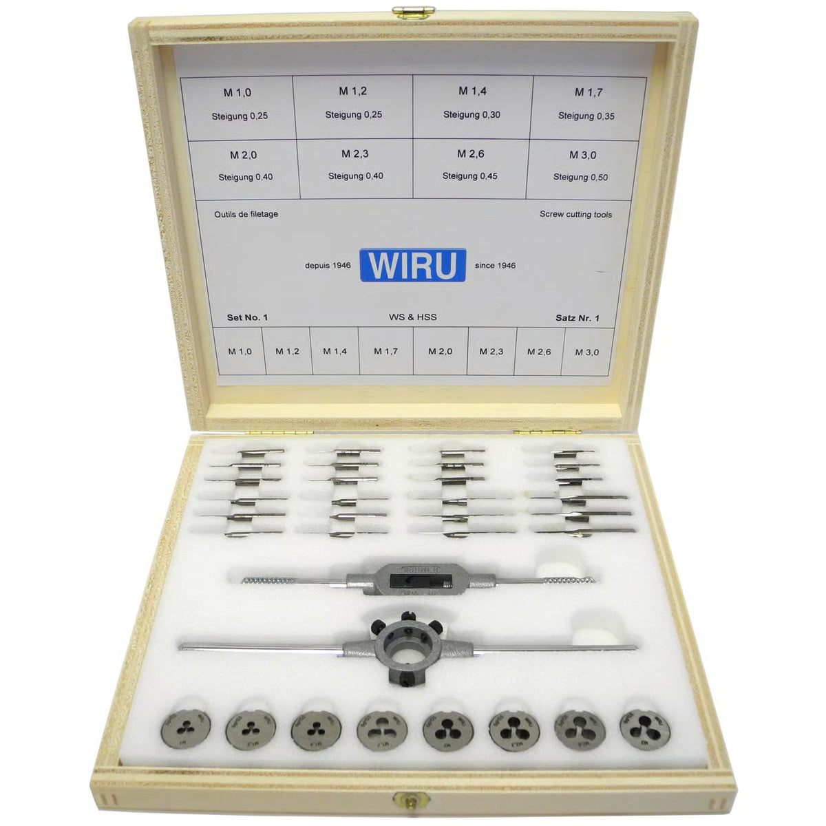 WIRU Screw Cutting Tools, Screw Dies And Taps (Ø1.00mm to Ø3.00mm) German