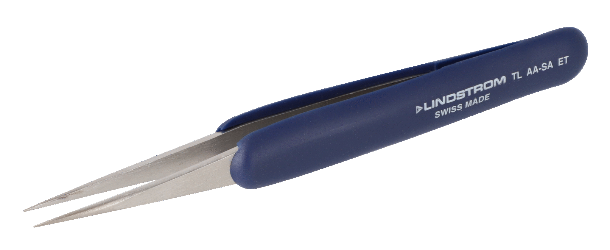 Lindstrom Stainless Steel ESD Safe Ergonomic Tweezers Style AA with Sharp, Fine Tips 130 mm