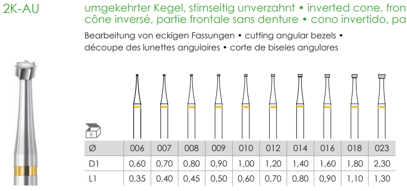 Busch Carbide 硬质合金钻头 Fig. 2K-AU 1's 