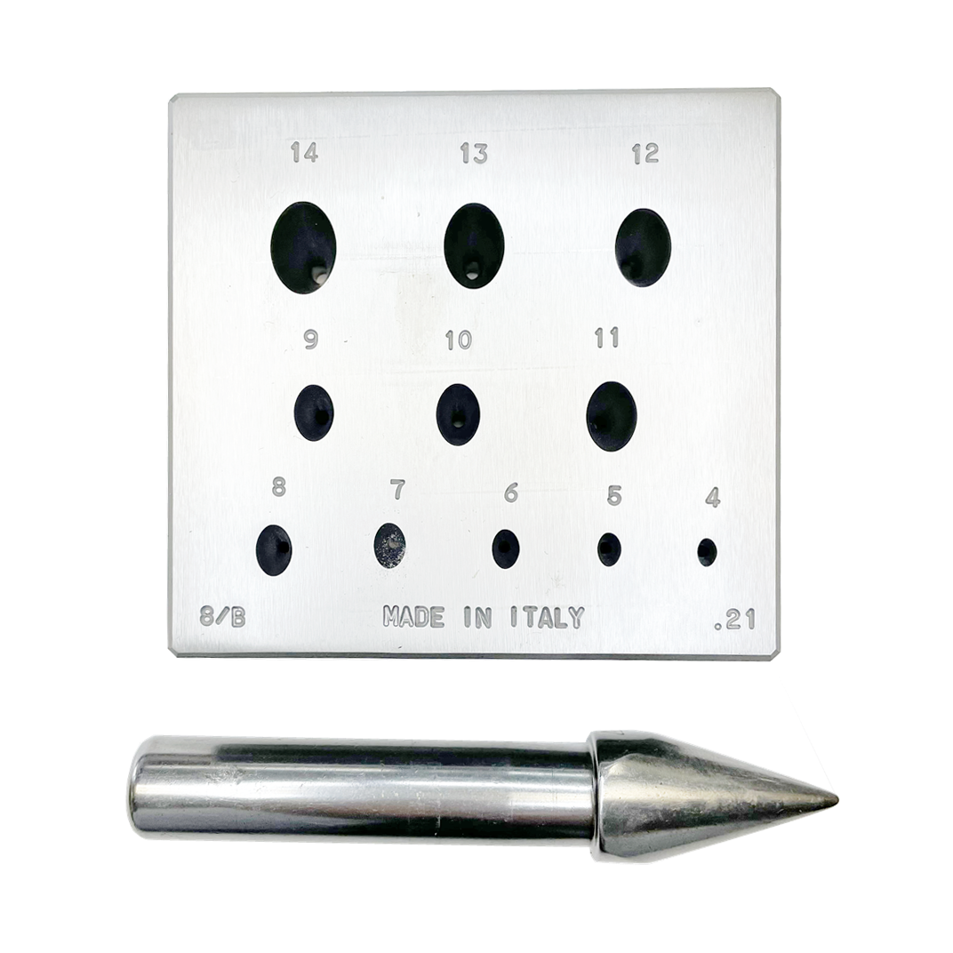 Bezel Forming Block 8/B, Oval, 4mm x 2.4mm-4mm x 8.4mm, 60 Ratio ,17°, 11holes