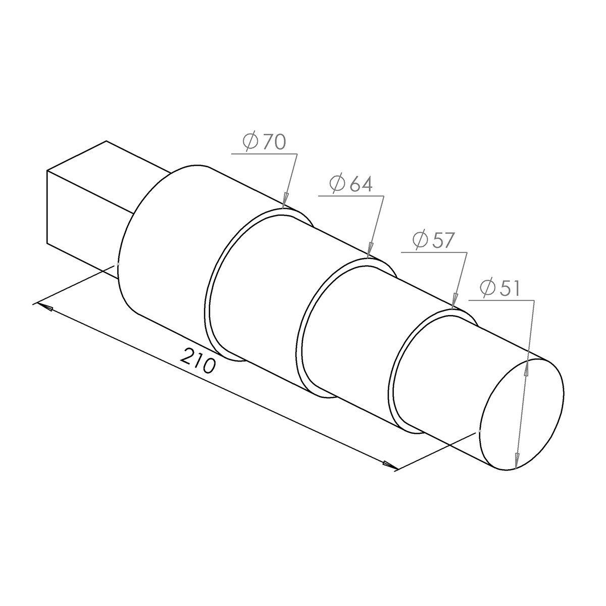 Durston Round Stepped Mandrel with Tang