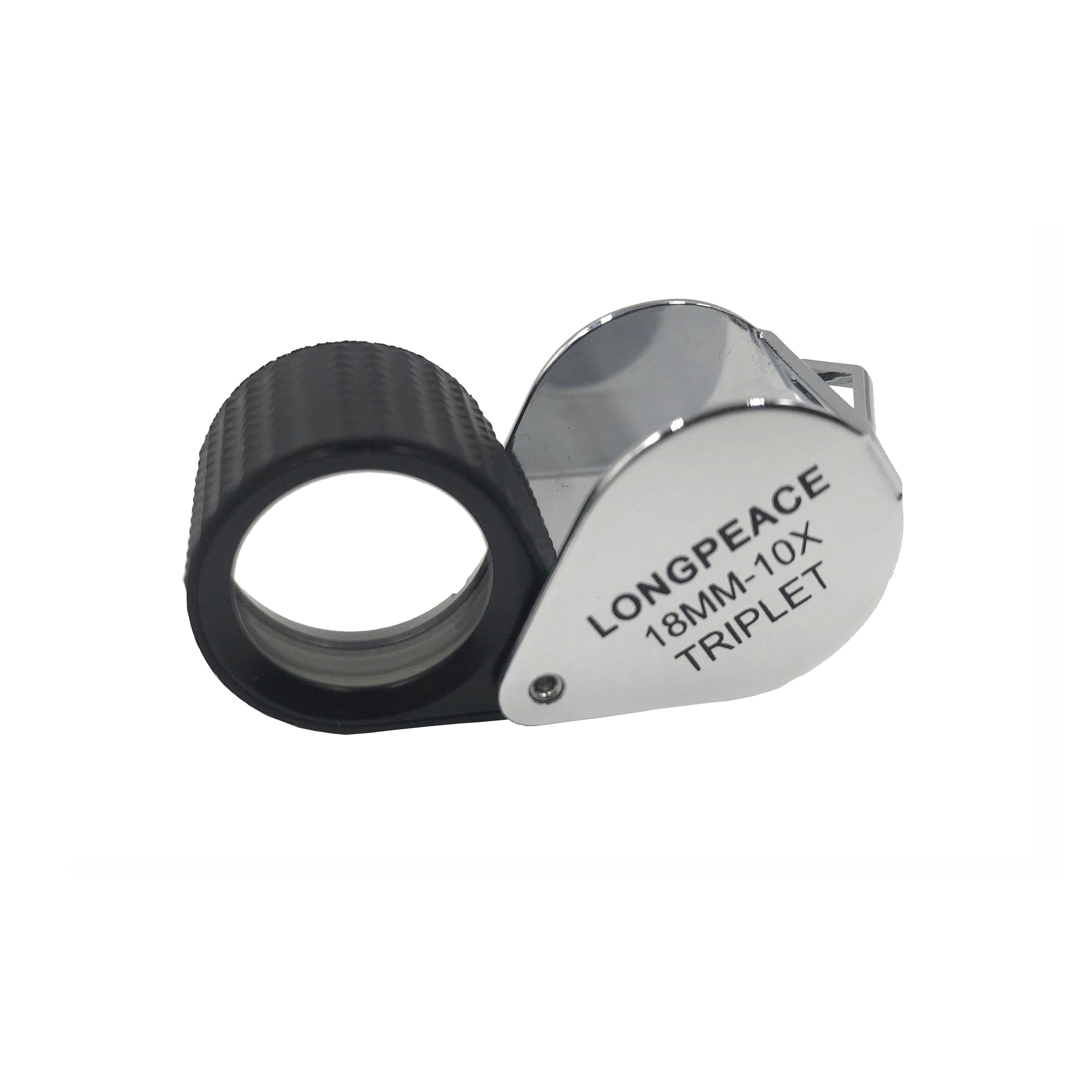 Longpeace 10X Triplet Loupe, Black and Chrome