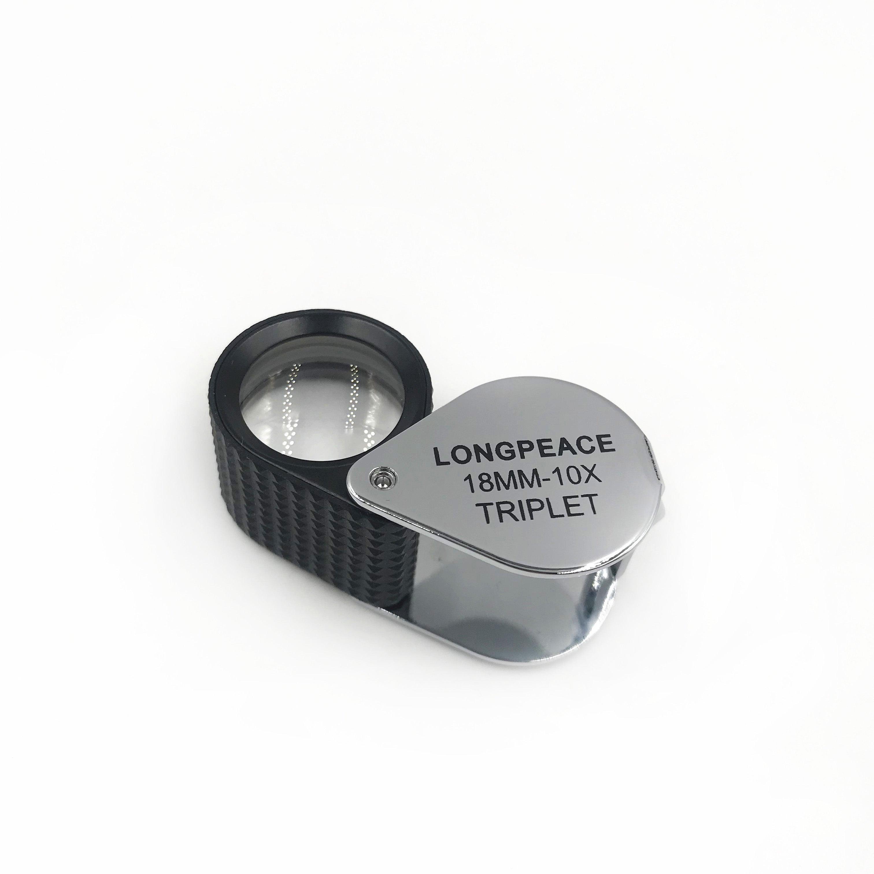 Longpeace 10X Triplet Loupe, Black and Chrome