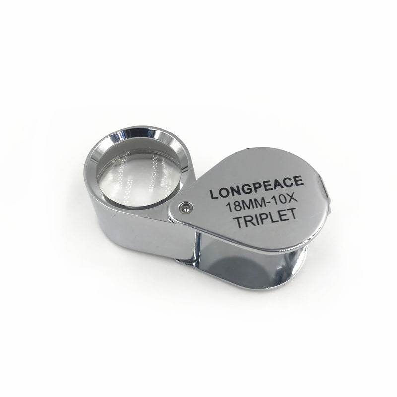 Longpeace 10X 三片式放大镜，镀铬