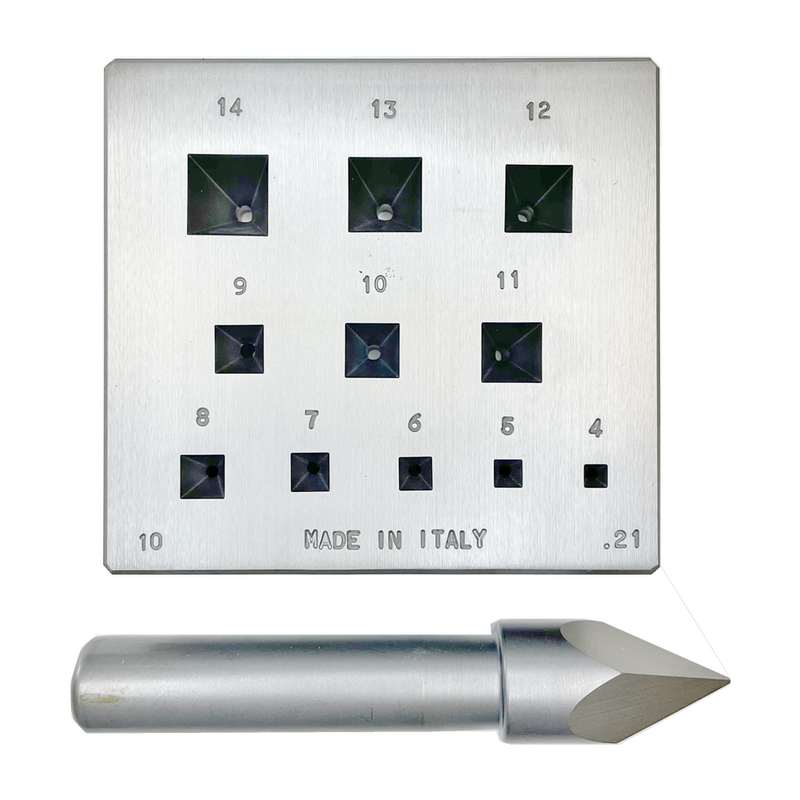 ベゼル成形ブロック 10、正方形、4-14mm、17°、11穴