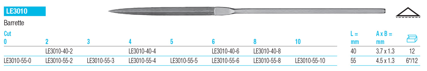 GLARDON VALLORBE Barrette Needle Files LE3010