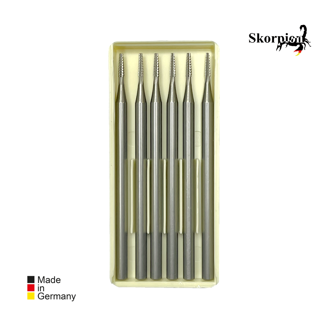 SKORPION fig.38 Cylinder Cross Cut Burs,6's