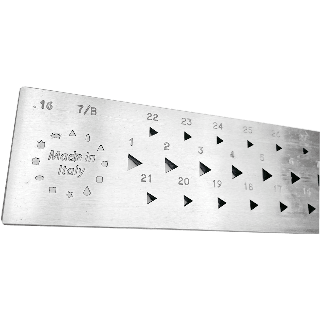 Italy Steel Triangle Drawplate,  3-6 MM - 7/B