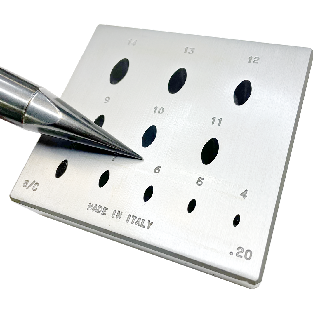 Bezel Forming Block 8/C, Oval(Small Narrow), 4mm x 2.4mm-4mm x 8.4mm, 60 Ratio ,17°, 11holes