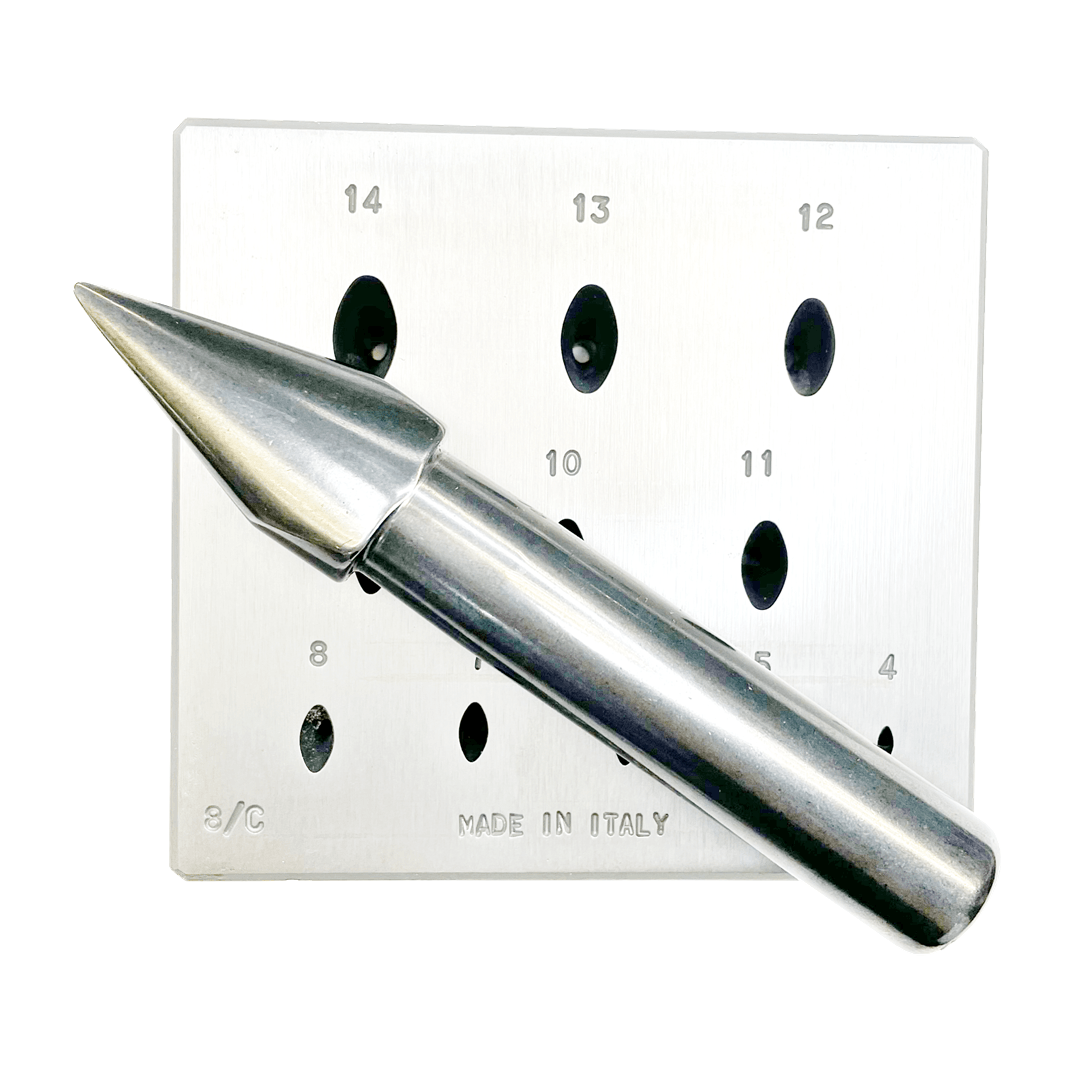 Bezel Forming Block 8/C, Oval(Small Narrow), 4mm x 2.4mm-4mm x 8.4mm, 60 Ratio ,17°, 11holes