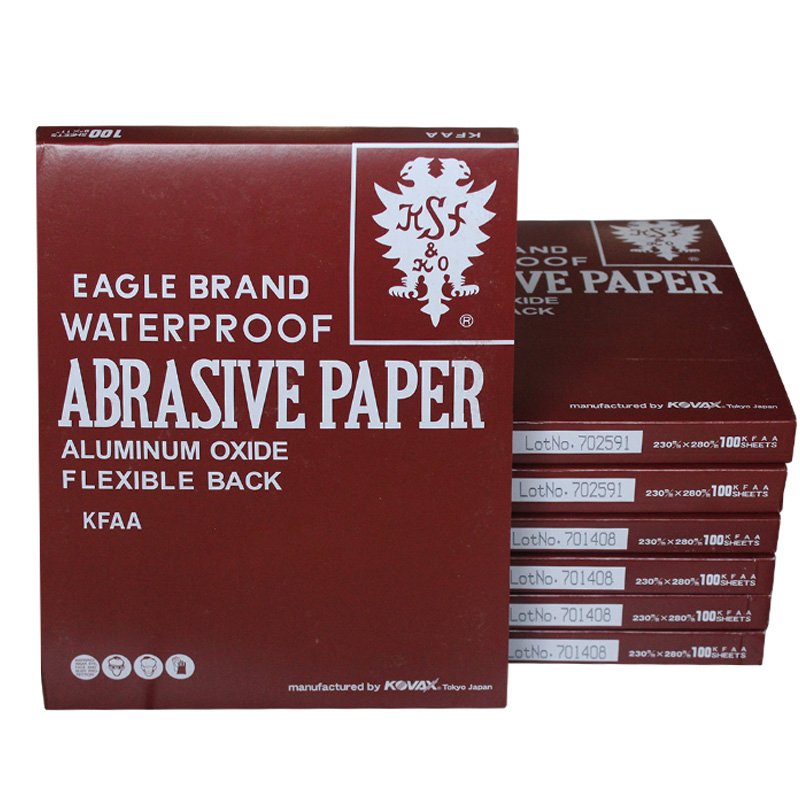 KOVAX Eagle Brand Waterproof Abrasive Paper Alo. KFAA, Flexible Back, 9"x11" (100pcs)