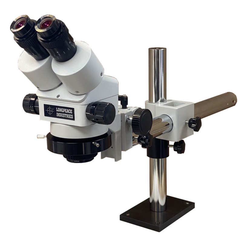 Longpeace 显微镜 + Longpeace 显微镜支架套装，带 0.63x 物镜 LED 环形灯