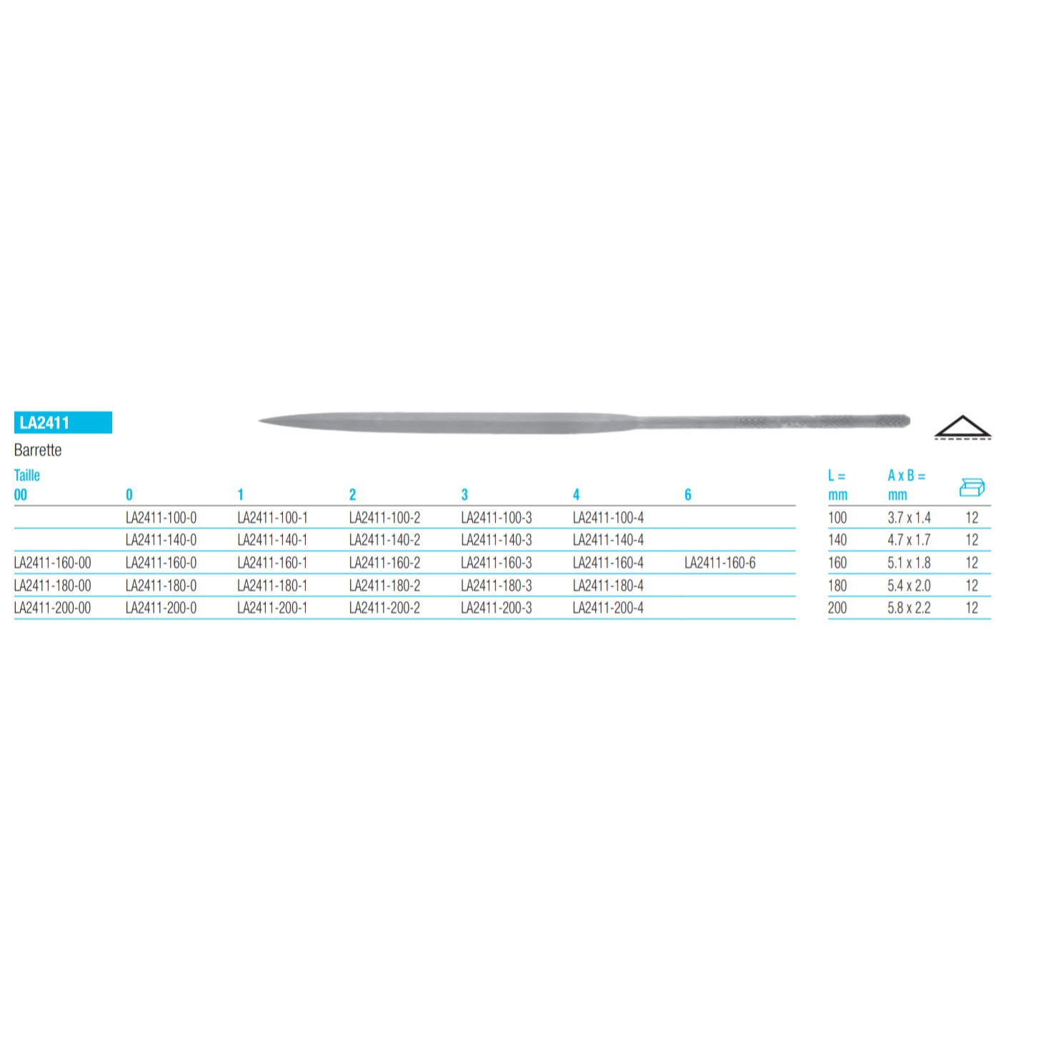 GLARDON VALLORBE Barrette Needle Files LA2411