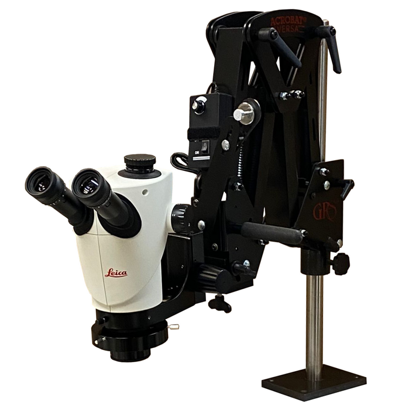 Leica® S9D 顕微鏡 + GRS Acrobat® Versa パッケージ (0.63x 対物レンズ LED リングライト付き)