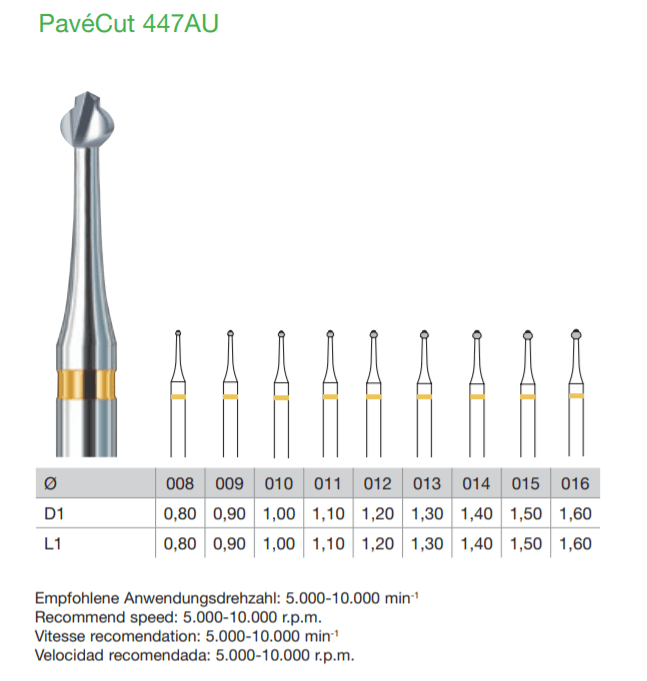 BUSCH Fig.447AU Carbide PavéCut Bur 1's