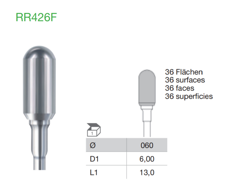 BUSCH Fig.RR426F/060 Carbide Bamroller Bur 1's