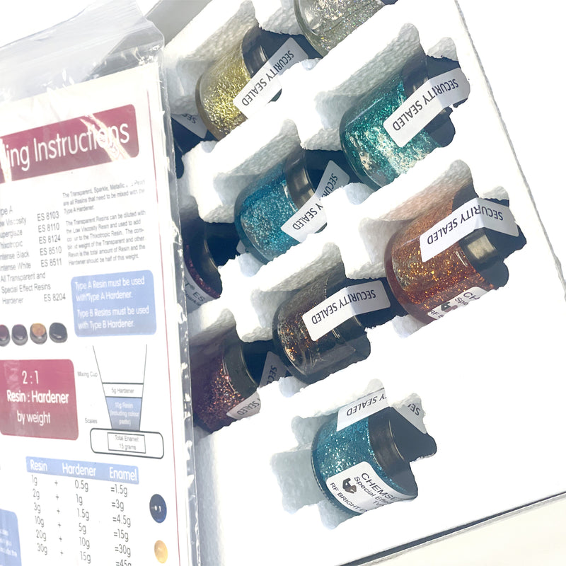 CHEMSET Epoxy Enamelling Starter Pack XX - Special Effects Sparkle Resins Kit
