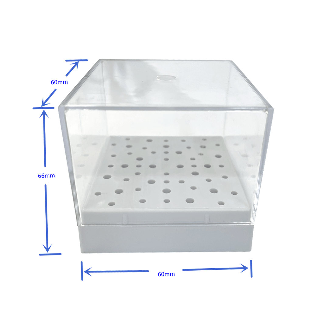 Plastic Square Bur Holder Box (57 holes)