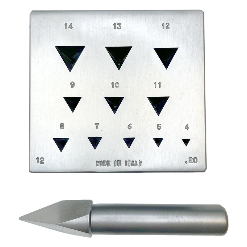 Bezel Forming Block 12 ,Triangle, 4-14mm ,17°, 11holes