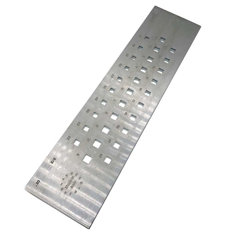 Italy Steel Square Drawplate,  6-9 MM, 31 Holes - 5/B