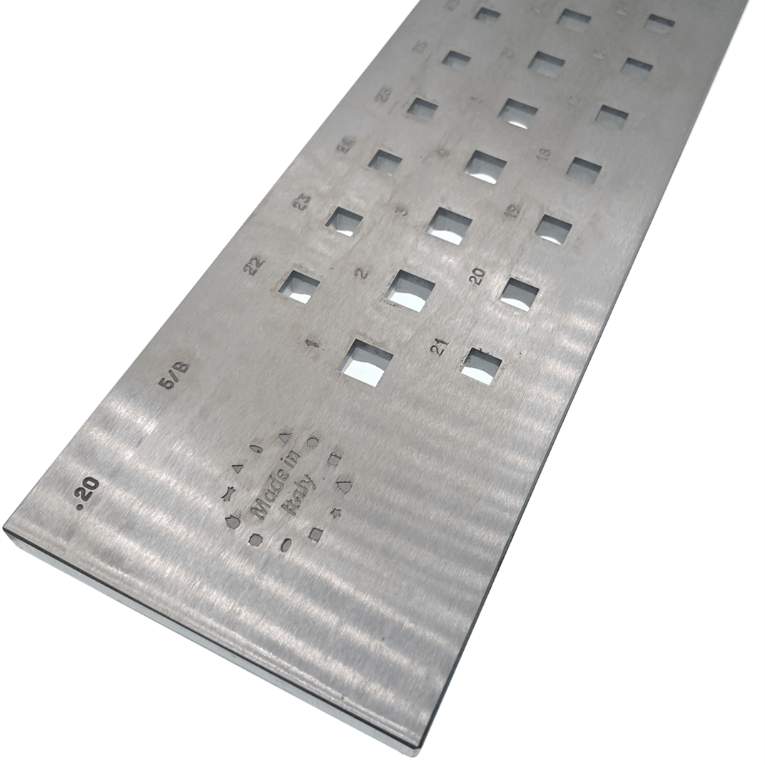 Italy Steel Square Drawplate,  6-9 MM, 31 Holes - 5/B