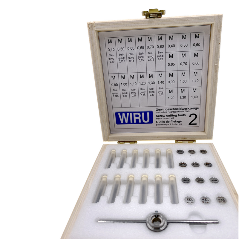 WIRU 螺丝切削工具、螺丝板牙和丝锥（Ø0.40mm 至 Ø1.40mm）德语