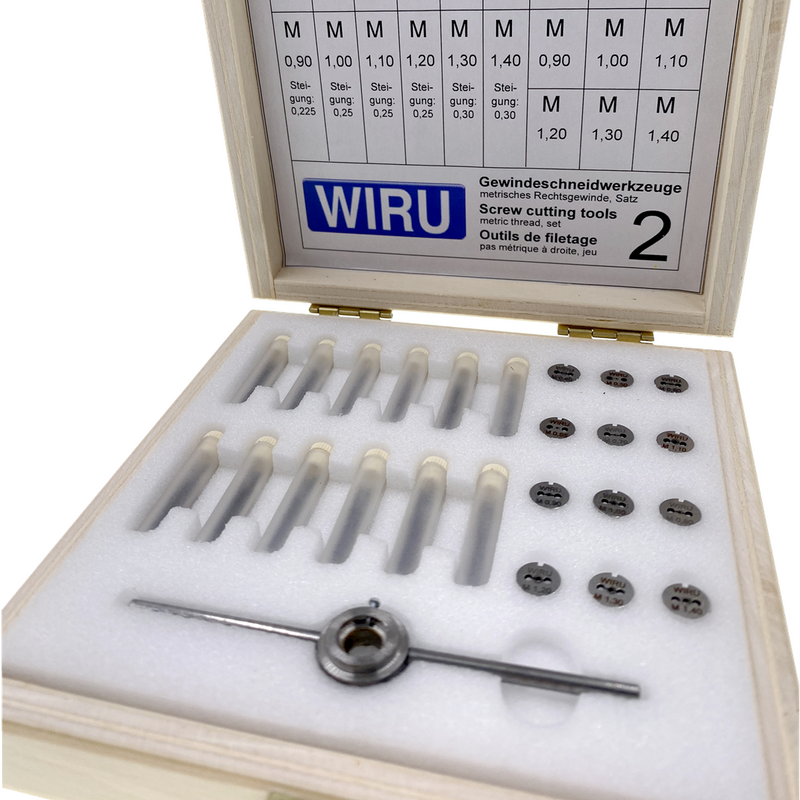 WIRU 螺丝切削工具、螺丝板牙和丝锥（Ø0.40mm 至 Ø1.40mm）德语