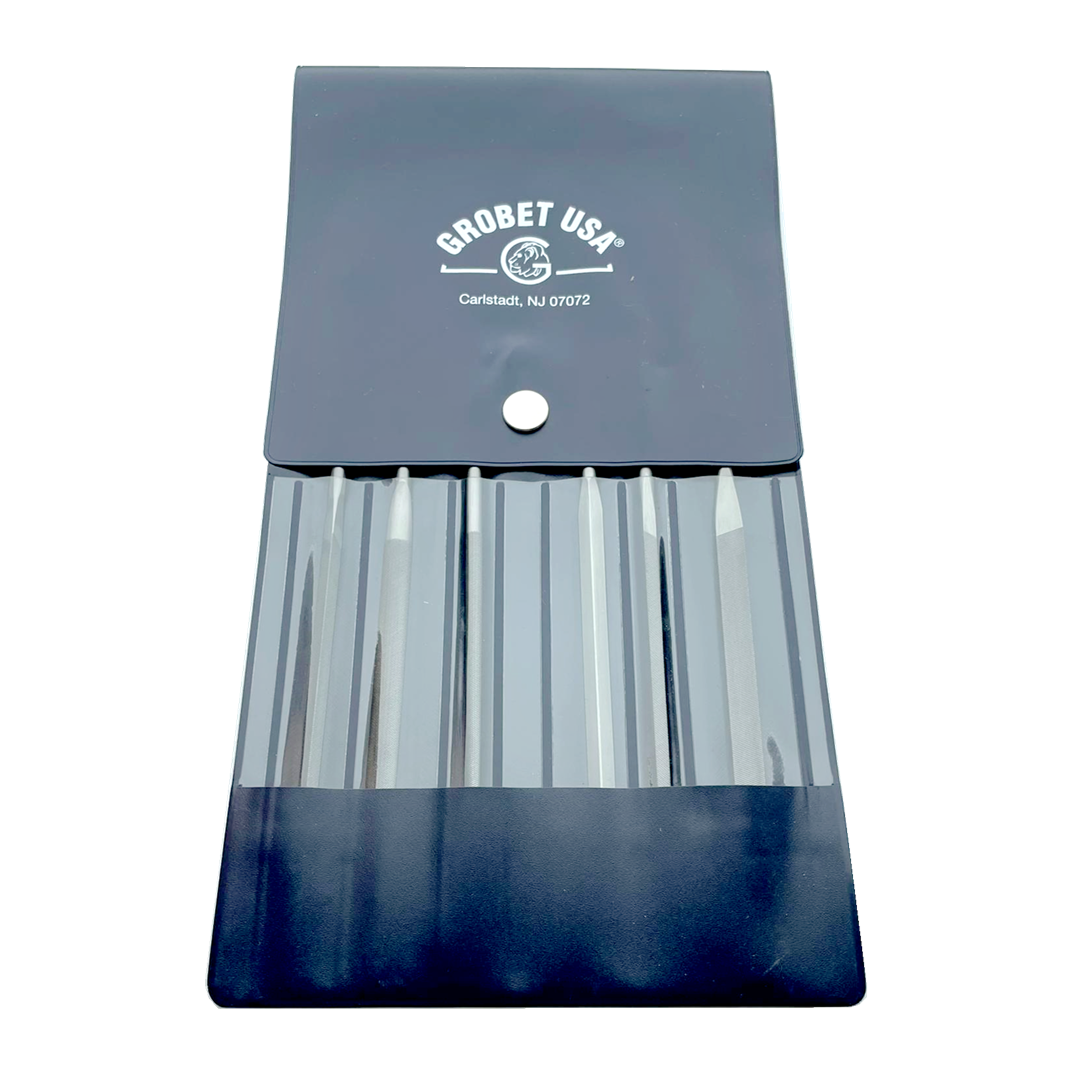 Grobet USA, Needle File Set of 6, 20cm, Cut 0, Item No. 31.68301