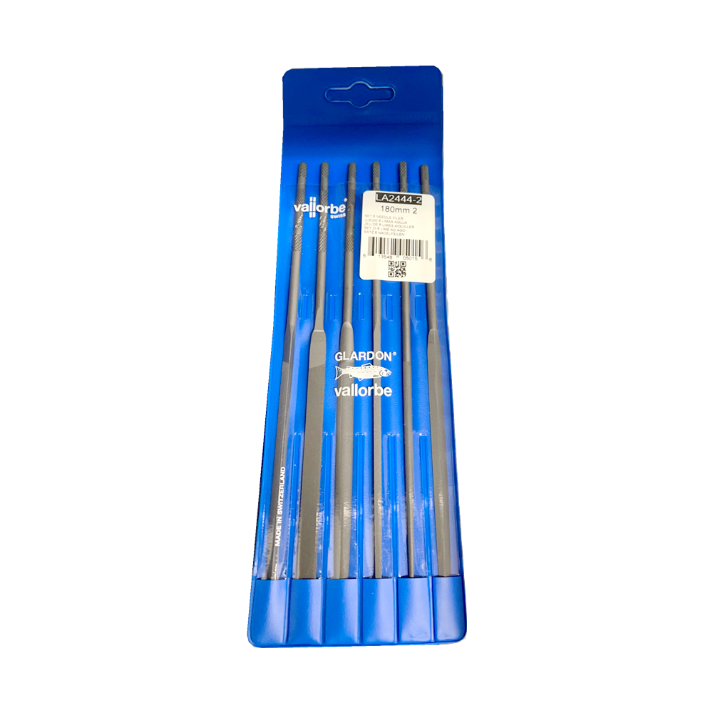 GLARDON VALLORBE LA2444-2 Needle File Sets of 6, 18CM, Cut 2