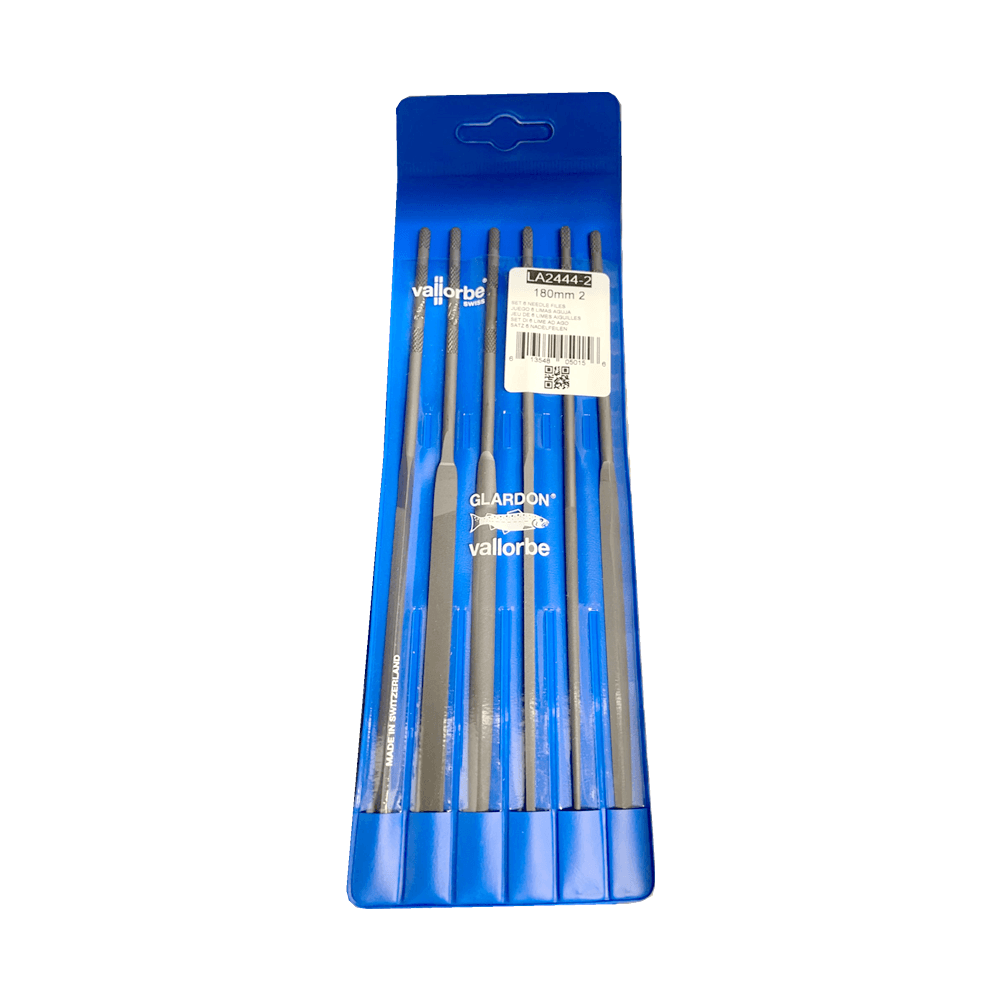 GLARDON VALLORBE LA2444-4 Needle File Sets of 6, 18CM, Cut 4